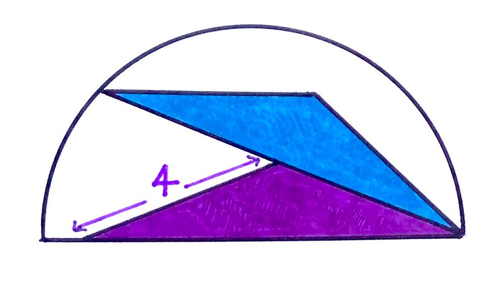 Two triangles in a semi-circle