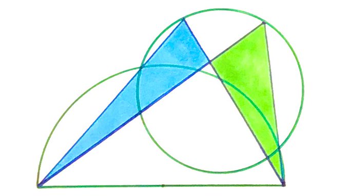 Two triangles shown in two circles